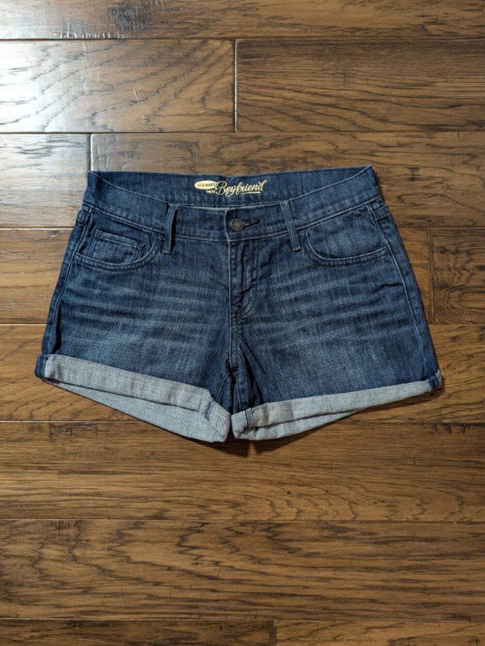 Old Navy low rise jean shorts dark blue denim size 0